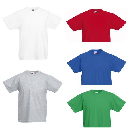 5-Pak Fruit Of The Loom Jongens T-Shirts Diverse Kleuren Pakket1